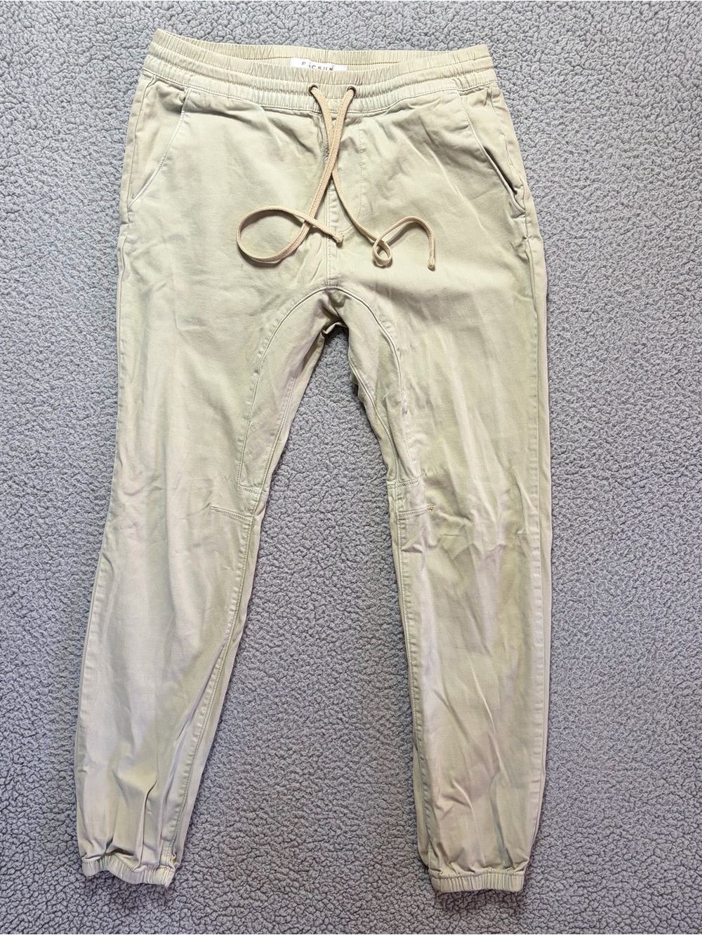 Pacsun Jogger Pants Beige Khaki Elastic Waist Skinny Fit Men’s Size Medium